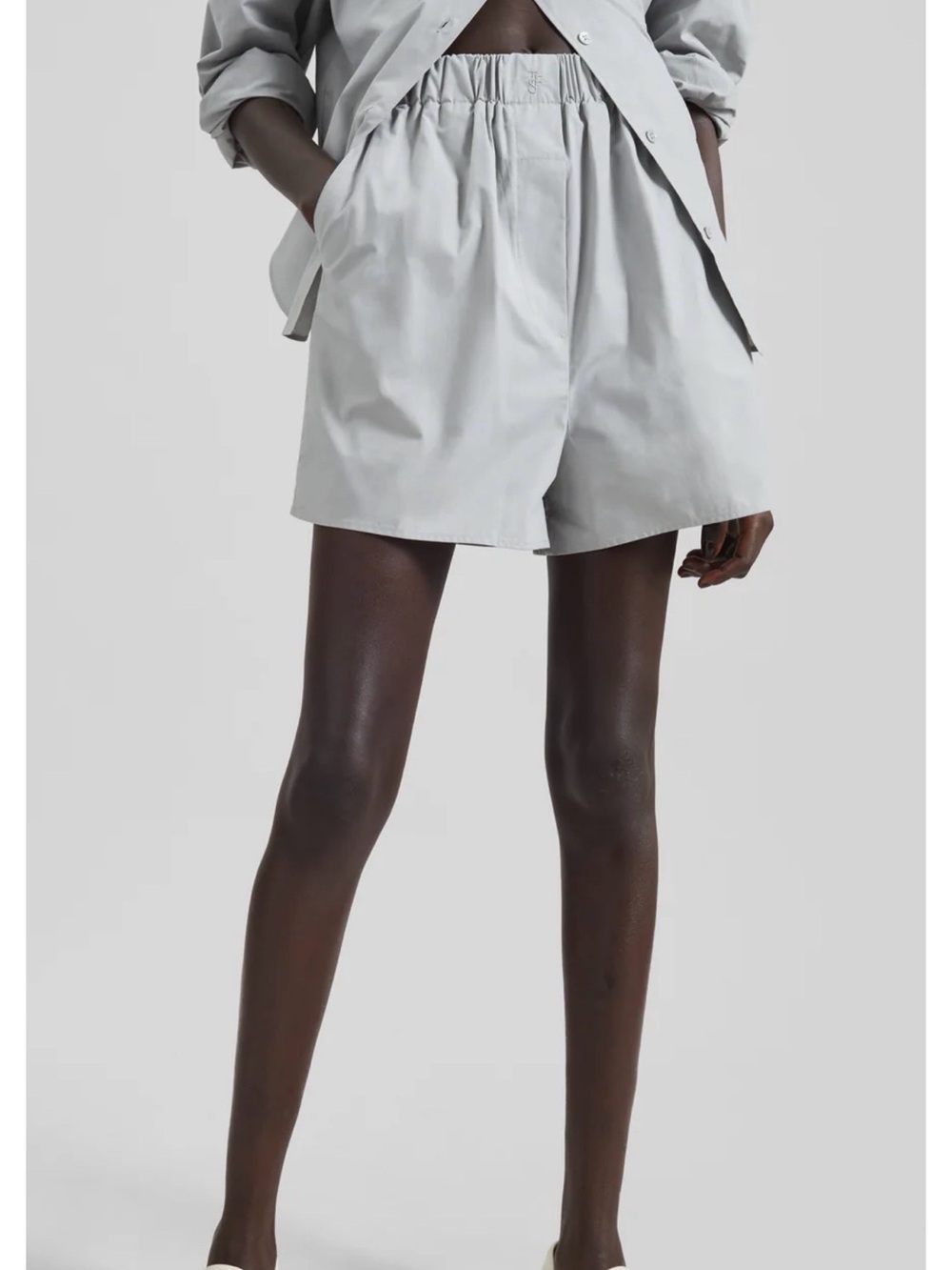 Frankie Shop Light Gray Boxer Bermuda Shorts